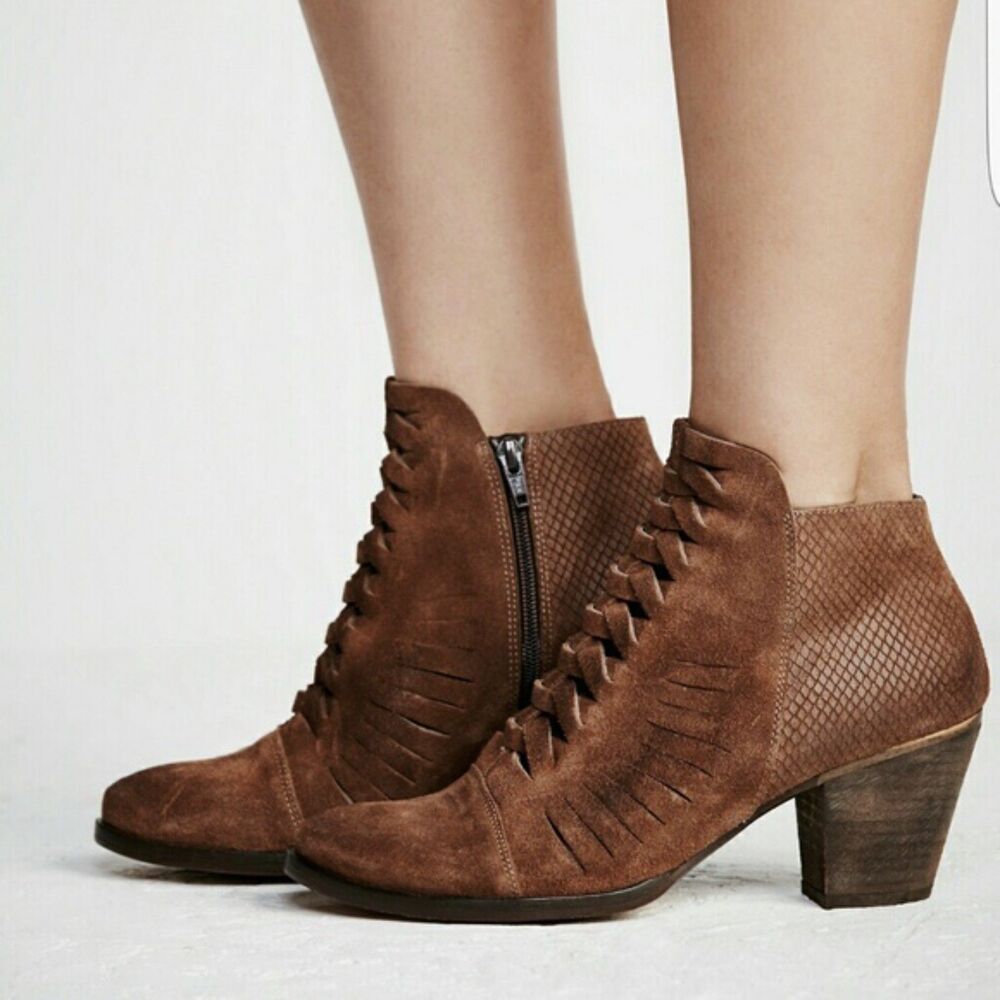 Free People Loveland Ankle Boot - Brown Suede 38/8